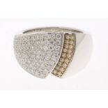 Bicolor gold ring set with brilliant cut diamond, approximately 0.88 ct., F/G, VS/SI, CHIMENTO,