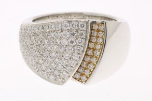 Bicolor gold ring with diamonds, CHIMENTO