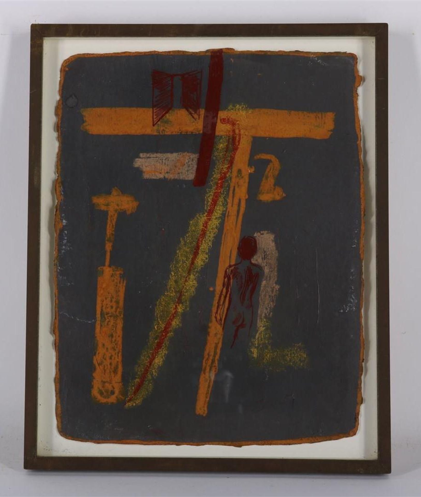 Jasper Krabbé (1970-) Abstract composition with figure, signed bottom left and dated 27-12-98 bottom - Image 2 of 4
