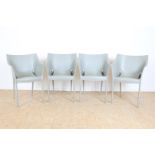 Series of 4 polypropylene design chairs, design Philippe Starck for Kartell, model Dr. No.