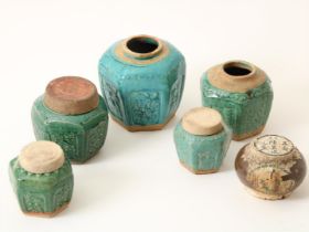 Collection 5 gingerjars, Shiwan