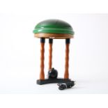 Table lamp on wooden base