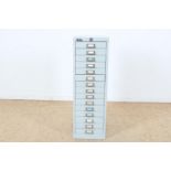 Metal filing cabinet with 15 drawers, Silverline label, 87 x 41 x 28 cm. (key missing)