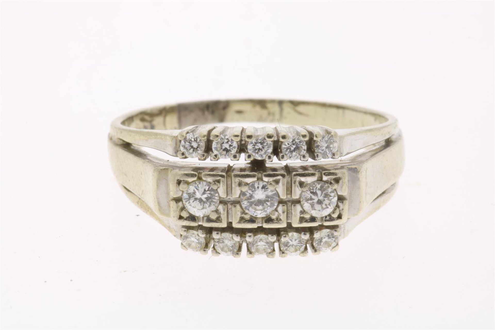 White gold ring set with brilliant cut diamond approx. 0.25 crt. content 585/000, ring size 16.2,