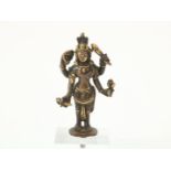 Bronze partly gilded sculpture of Vishnu, Nepal, h. 9 cm. on plexiglass base.