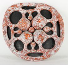 'Sans Gêne', orange/grey relief, ceramic