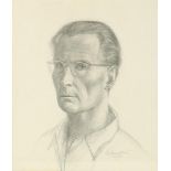 Christian de Moor (1899-1981) Self-portrait, signed and dated 1960 lower right. pencil drawing, 55 x
