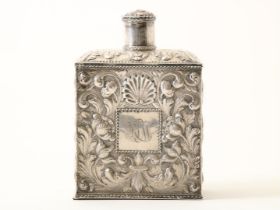 Silver tea caddy