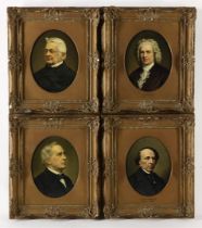 4 portraits, 19th century.