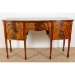 Mahogany Regency style sideboard with drawer and 2 panel doors as false drawers, on tapered legs,
