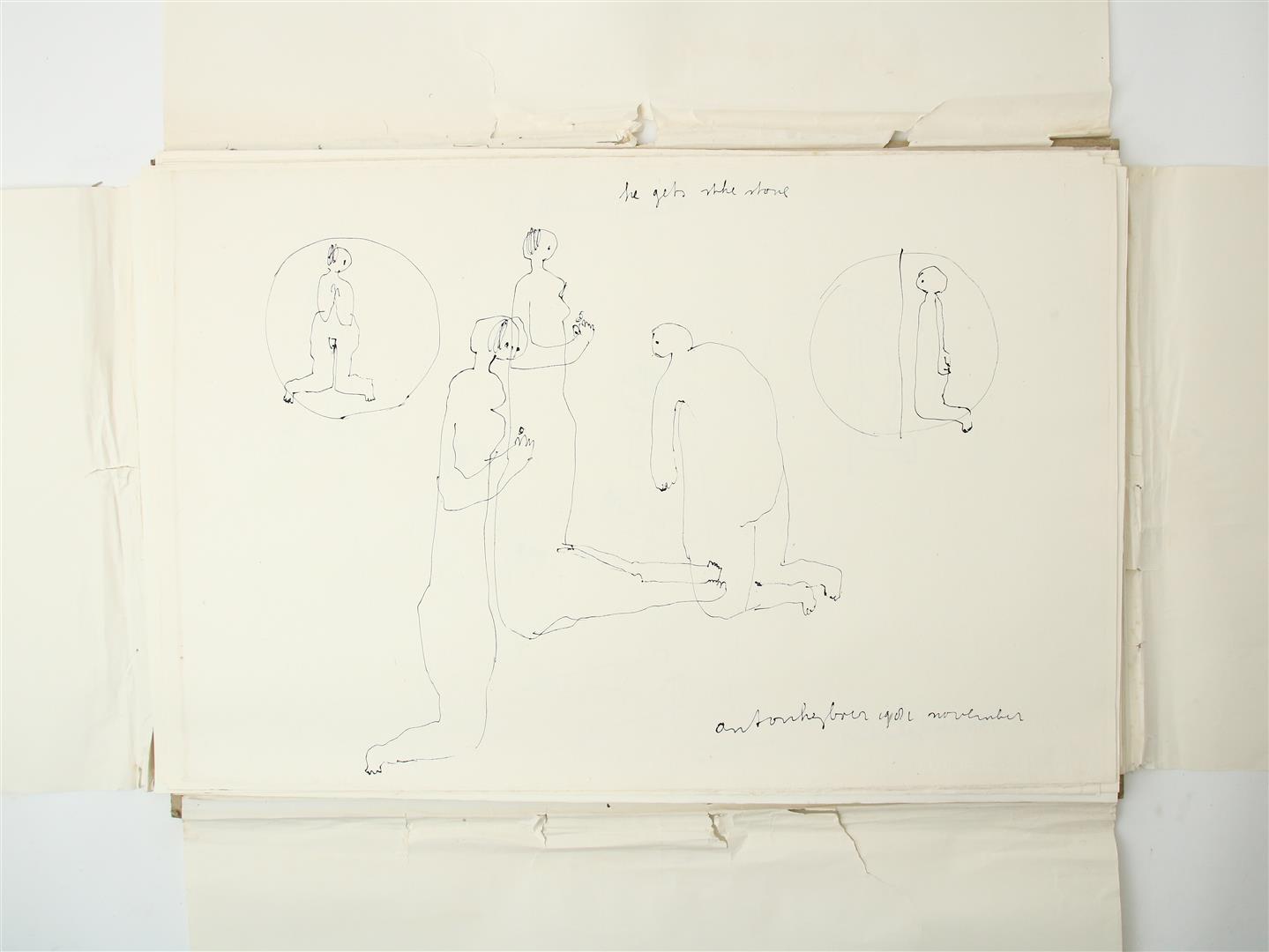 Anton Heyboer (1924-2005) Folder with 61 unique drawings, all signed and dated, Indian ink / - Image 26 of 29