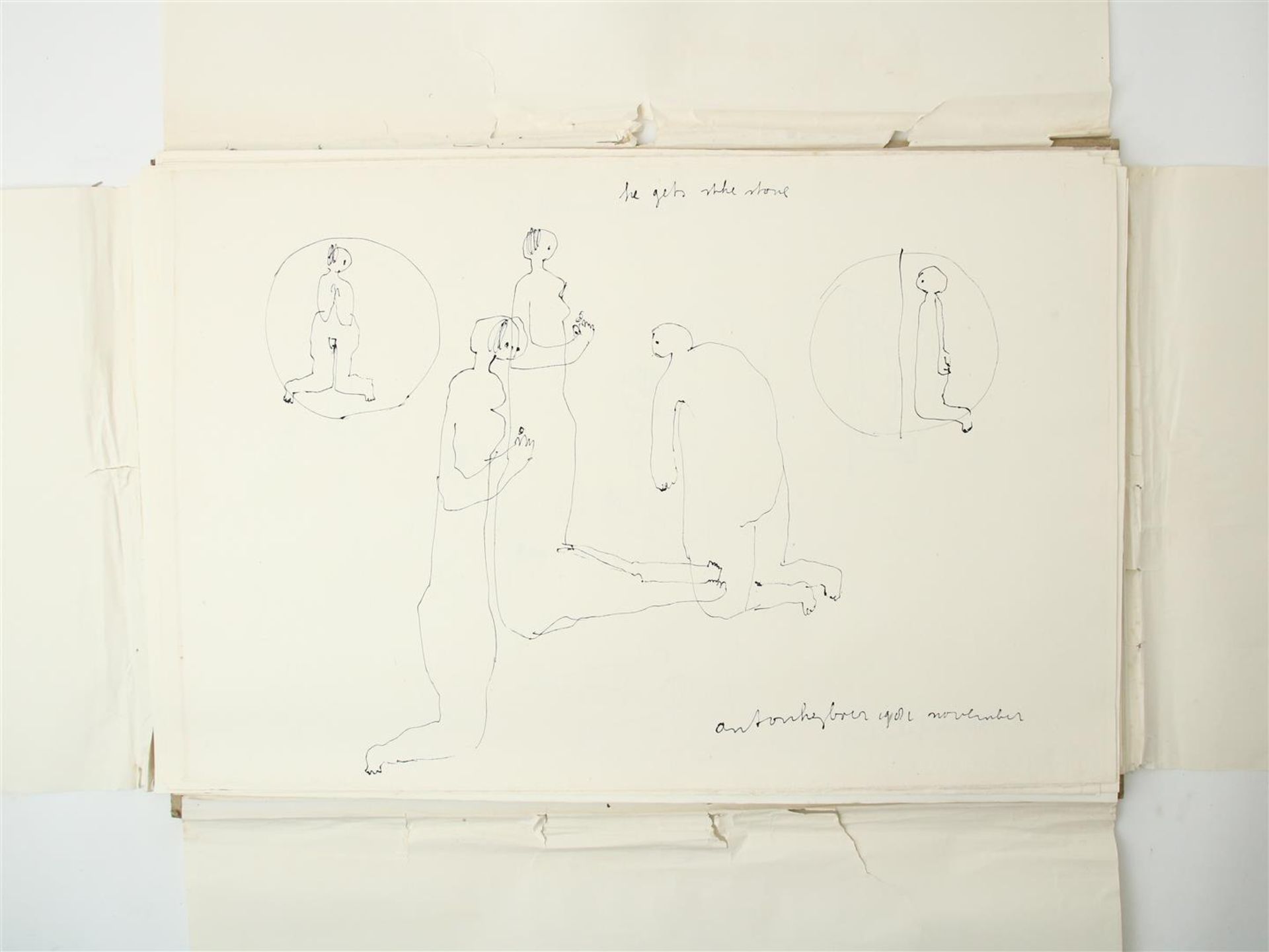 Anton Heyboer (1924-2005) Folder with 61 unique drawings, all signed and dated, Indian ink / - Image 26 of 29