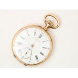 Pocket watch, yellow gold case, address: Antoine Frères, grade 585/000, numbered: 74236, diameter 46