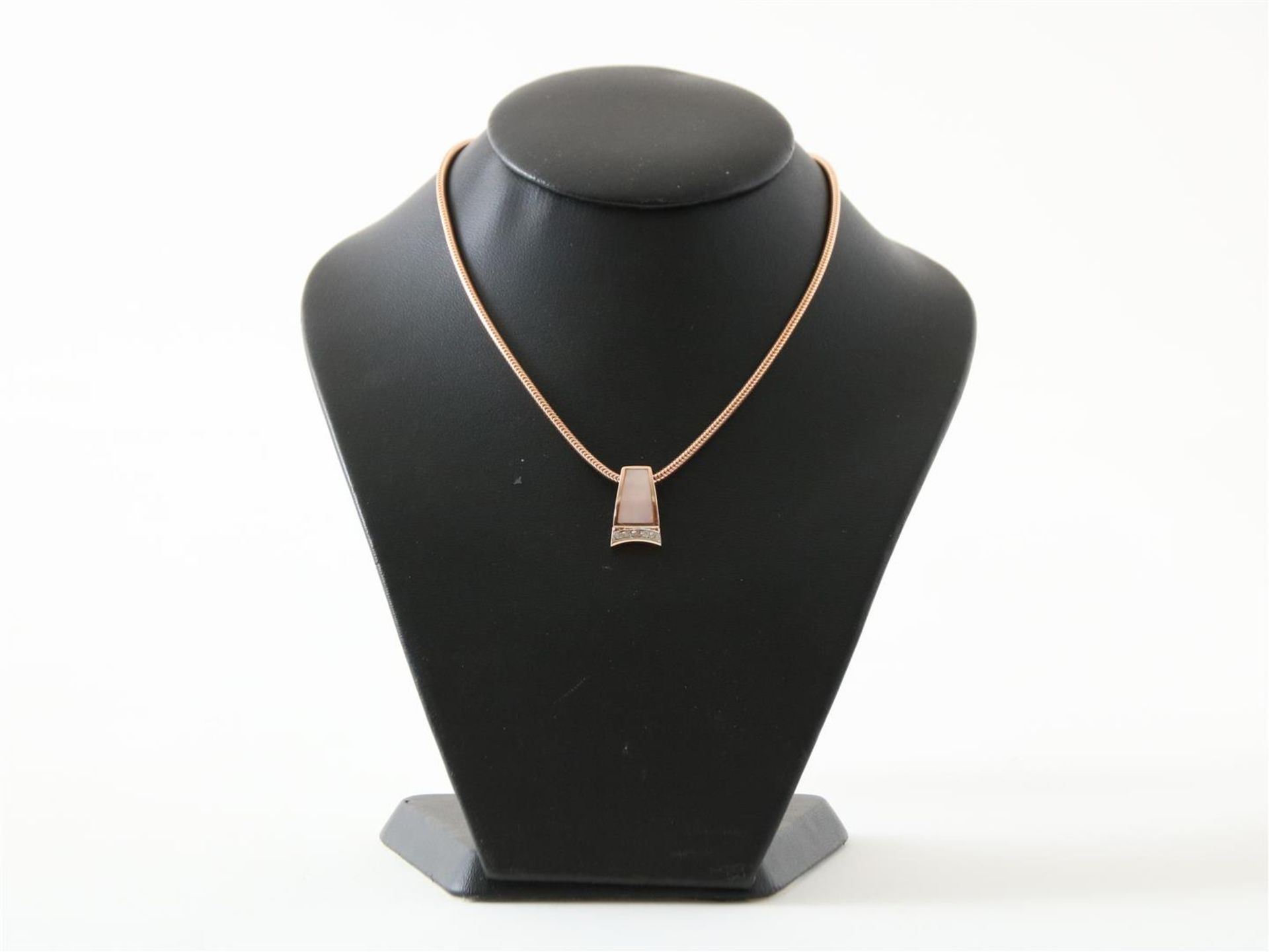 Rose gold necklace with pendant with topaz and diamond - Bild 2 aus 2