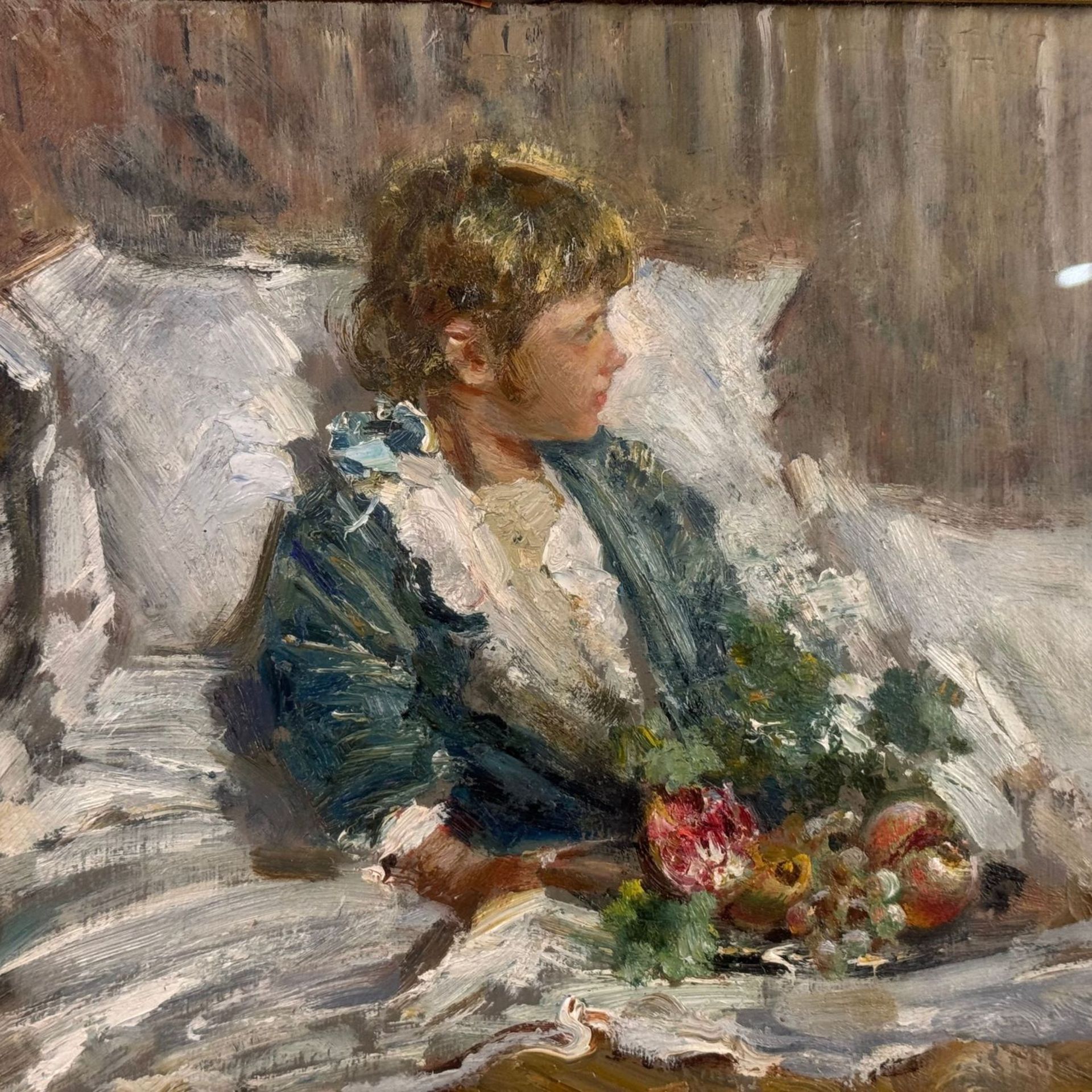 G. Panza (1894 - 1989) - Child in bed with flowers - Bild 3 aus 5
