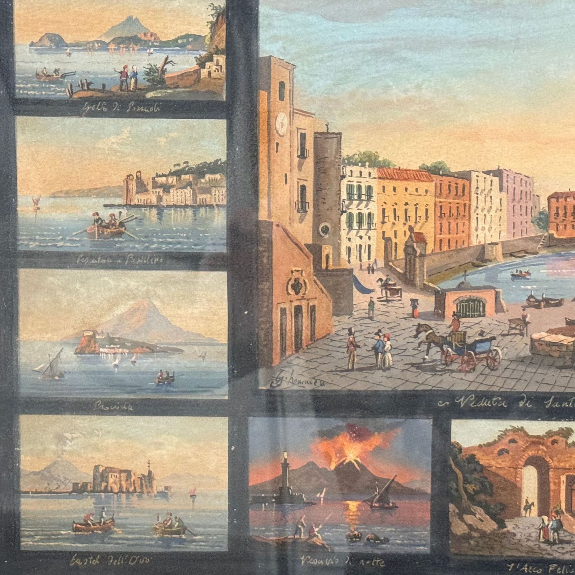 Grouping of 17 miniatures portraying Naples and its surroundings - Image 5 of 8