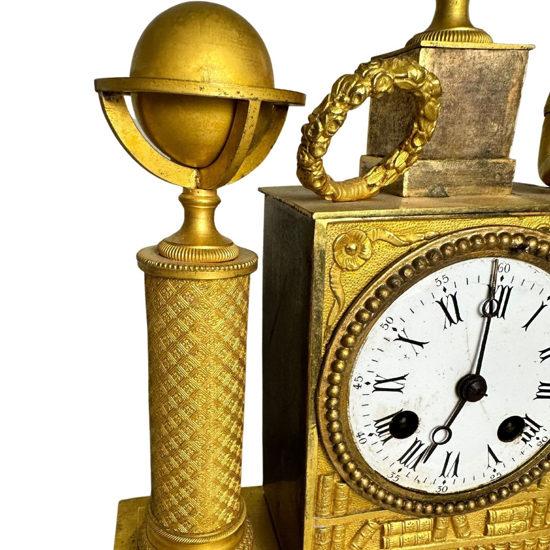 A mercury gilded bronze pendulum clock - Bild 4 aus 7