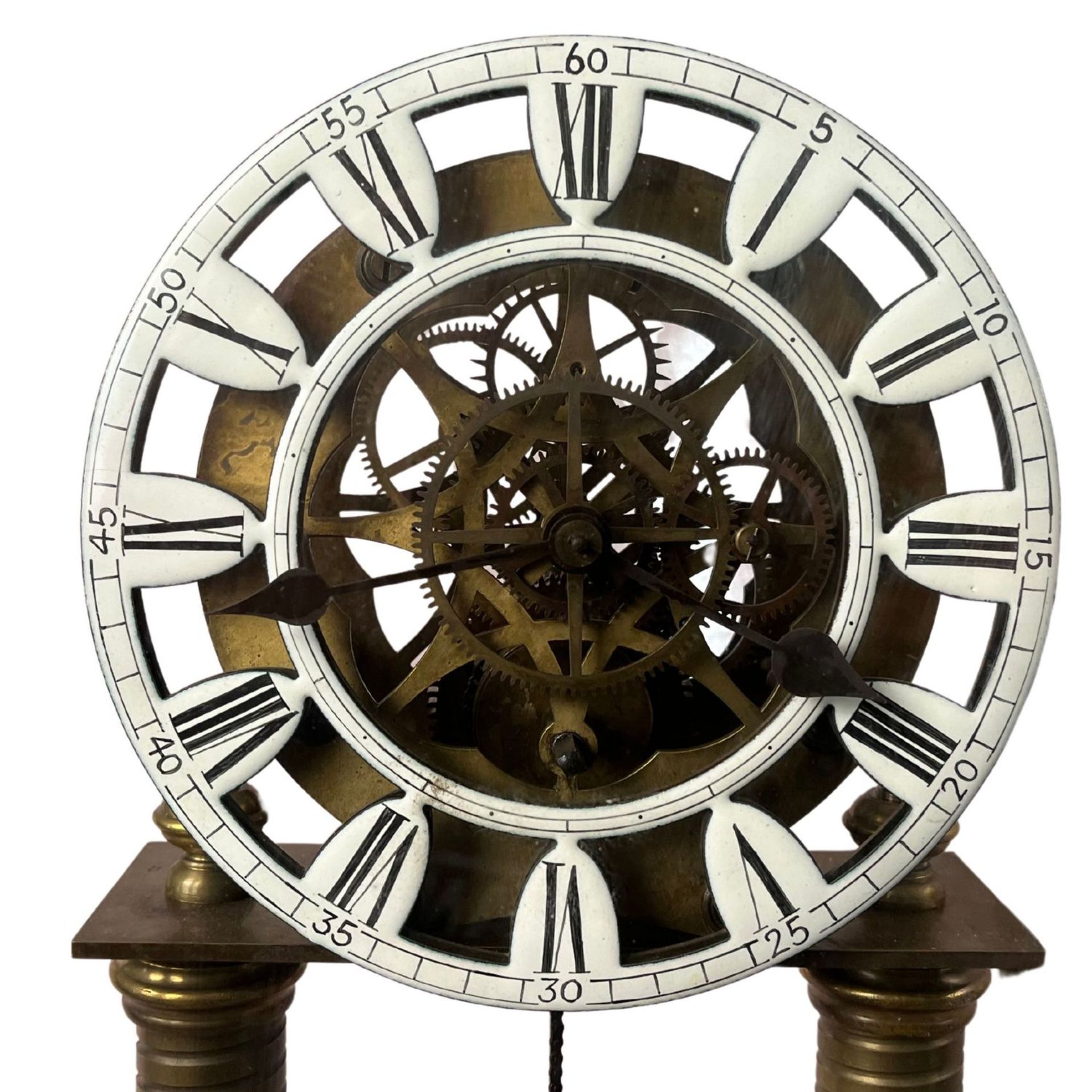 Skeletonized pendulum clock - Image 5 of 5
