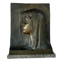 Bronze sculpture Profile of the Virgin Mary