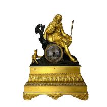 A mercury/satin gilded bronze clock