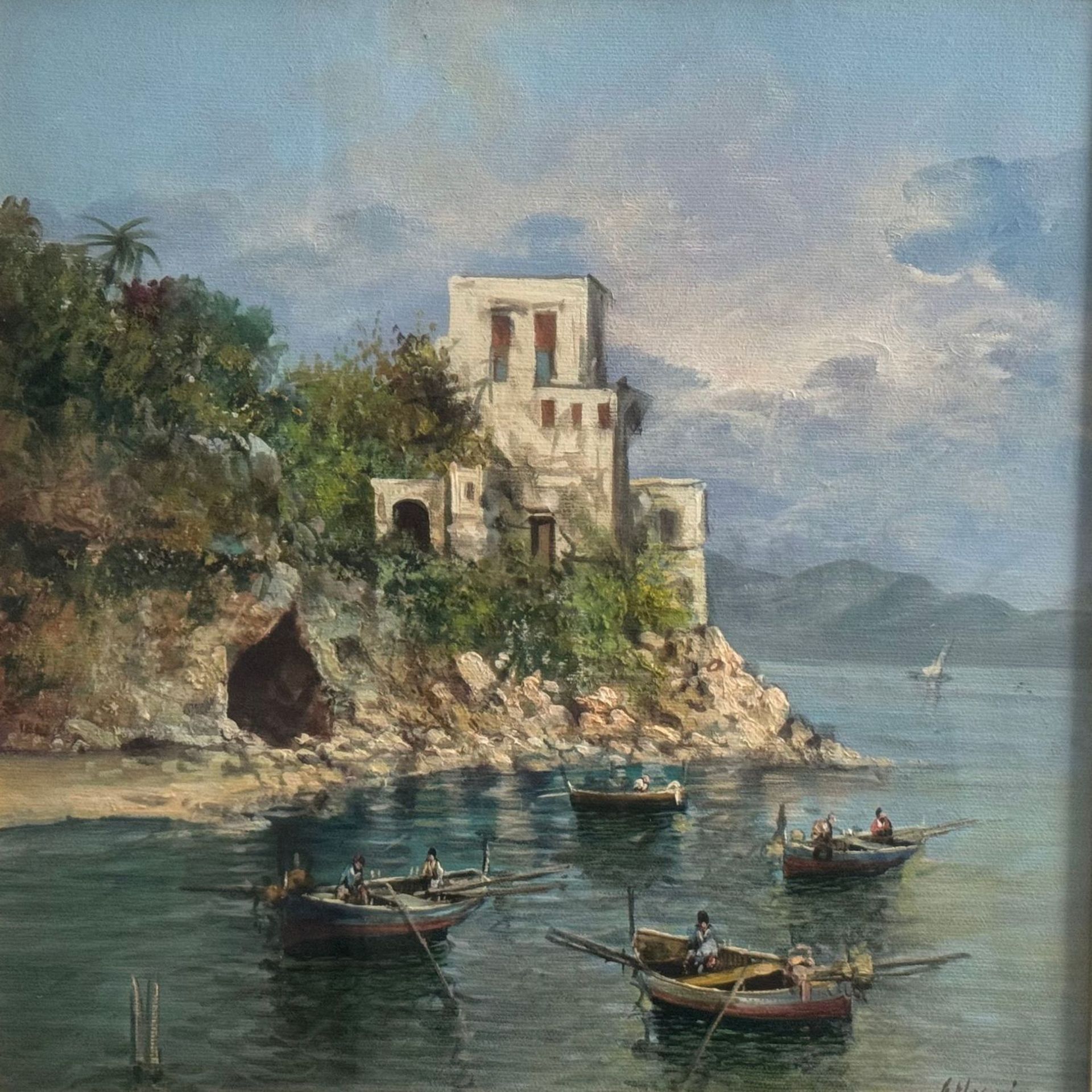 G. Masini - Glimpse of the seaside with boats - Bild 3 aus 5