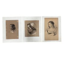 Lot of three drawings on paper