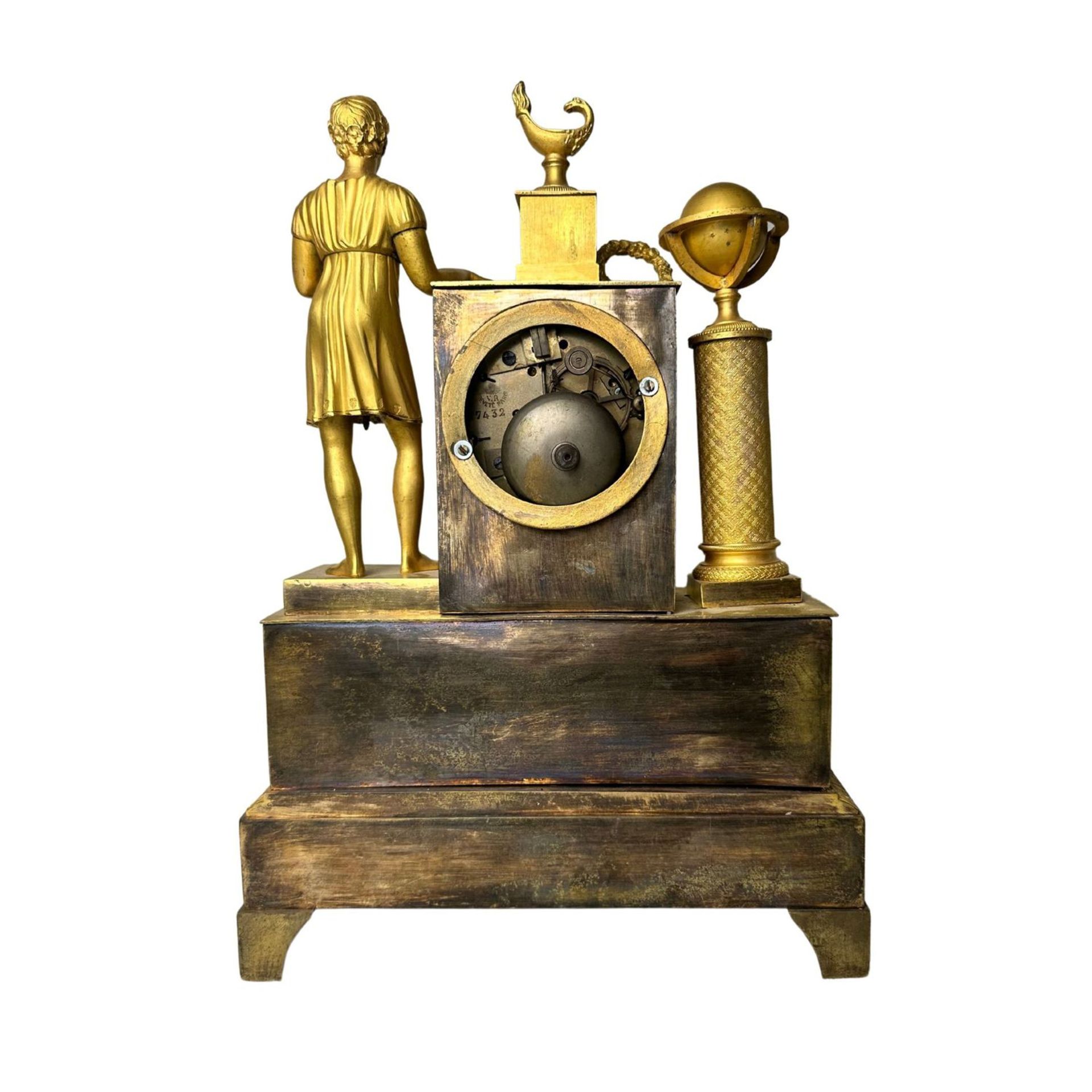 A mercury gilded bronze pendulum clock - Bild 7 aus 7
