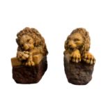 Lions in carved stone