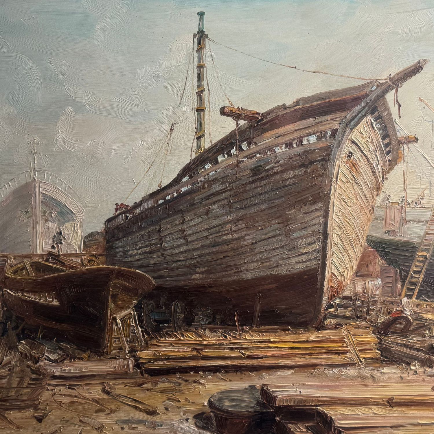 Sailboats in the shipyard - A. Martucci - Image 3 of 7