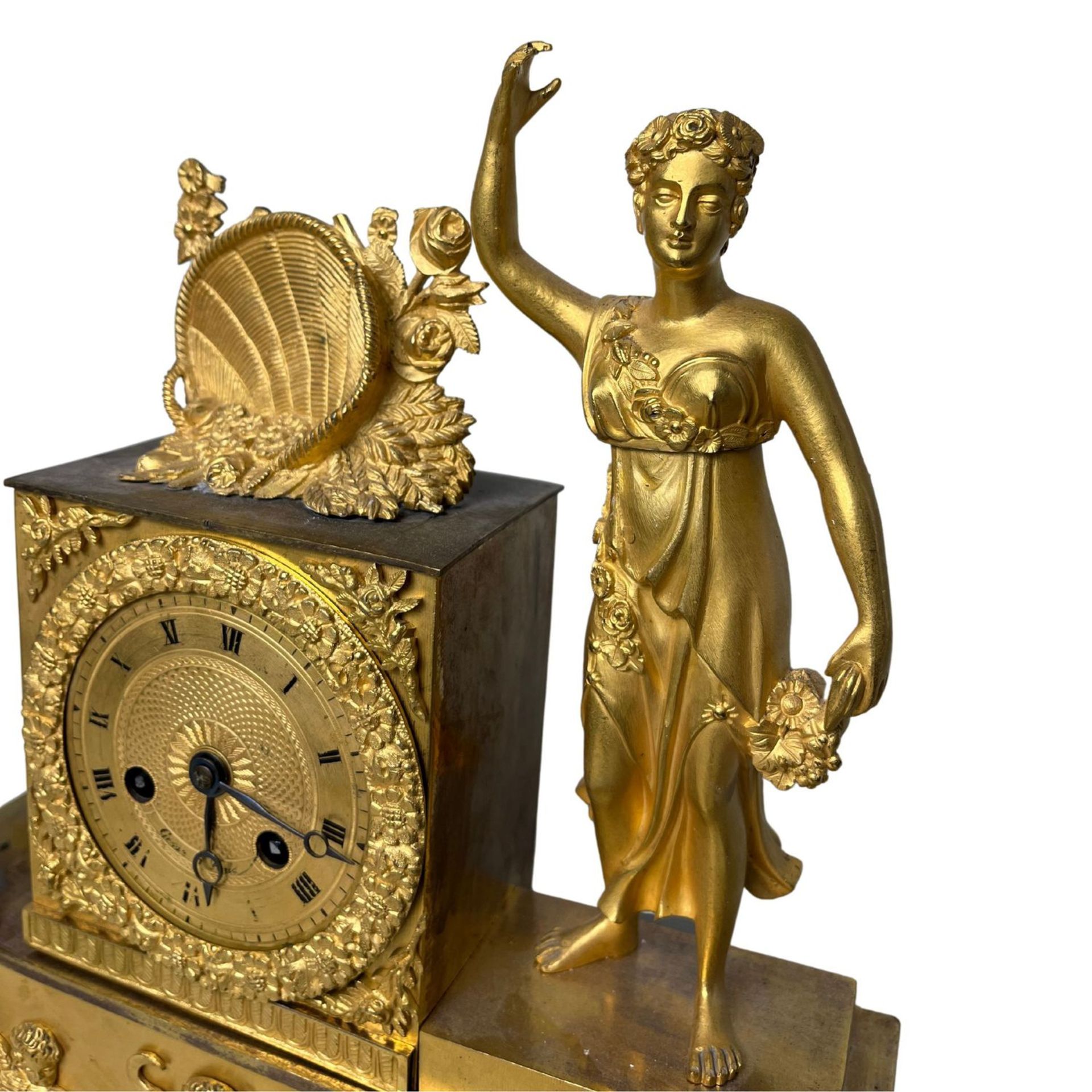 A gilded mercury bronze clock - Image 4 of 4