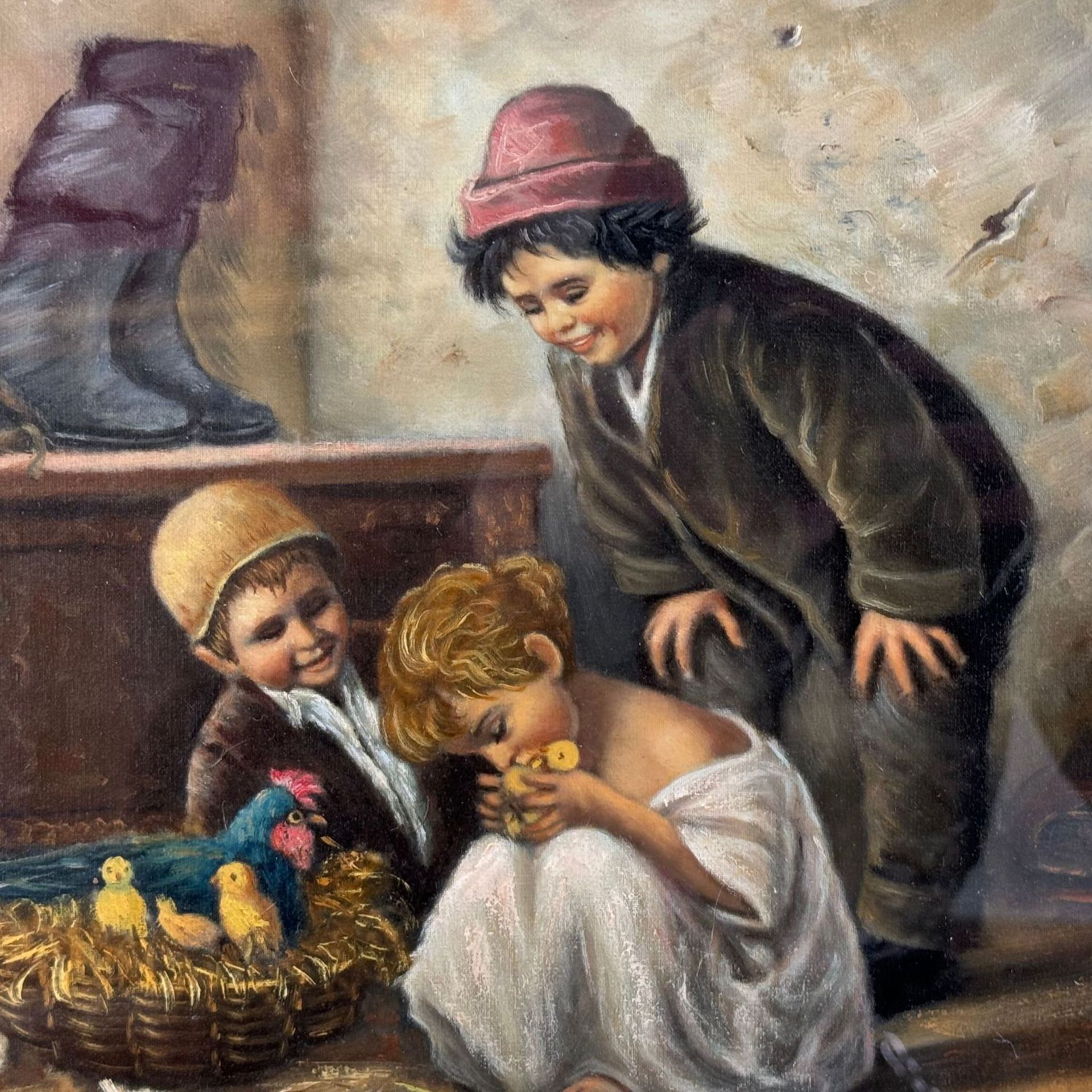 Children playing with chicks - Di Gennaro - Image 3 of 7