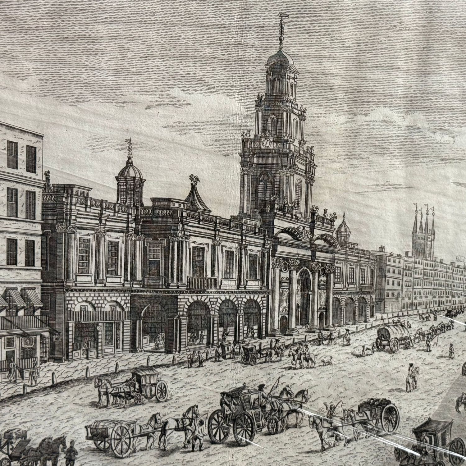 Engraving "view of the Royal Exchange in London" - Image 3 of 5