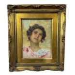 Portrait of a young woman - V. Migliaro (1858 - 1938)