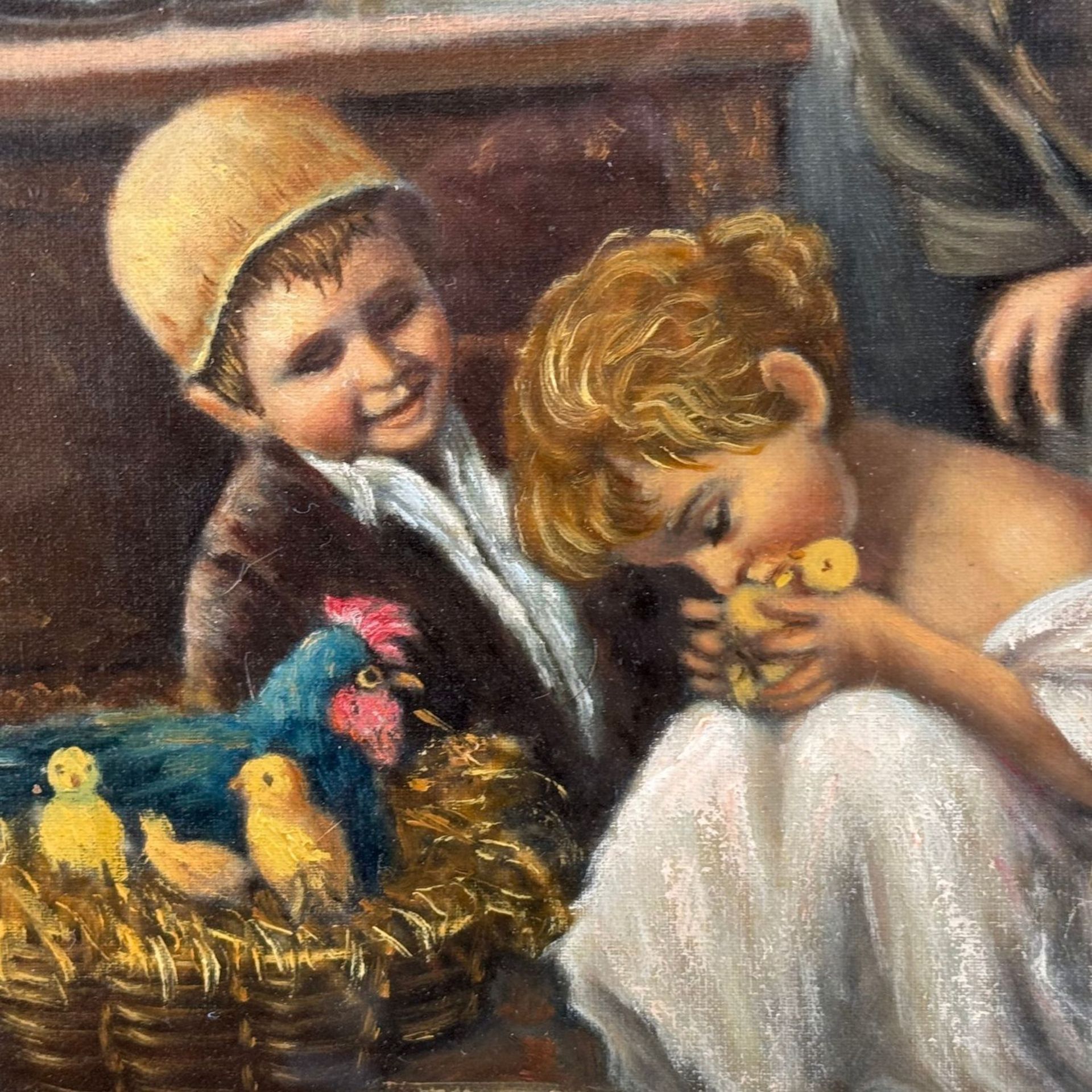 Children playing with chicks - Di Gennaro - Image 2 of 7