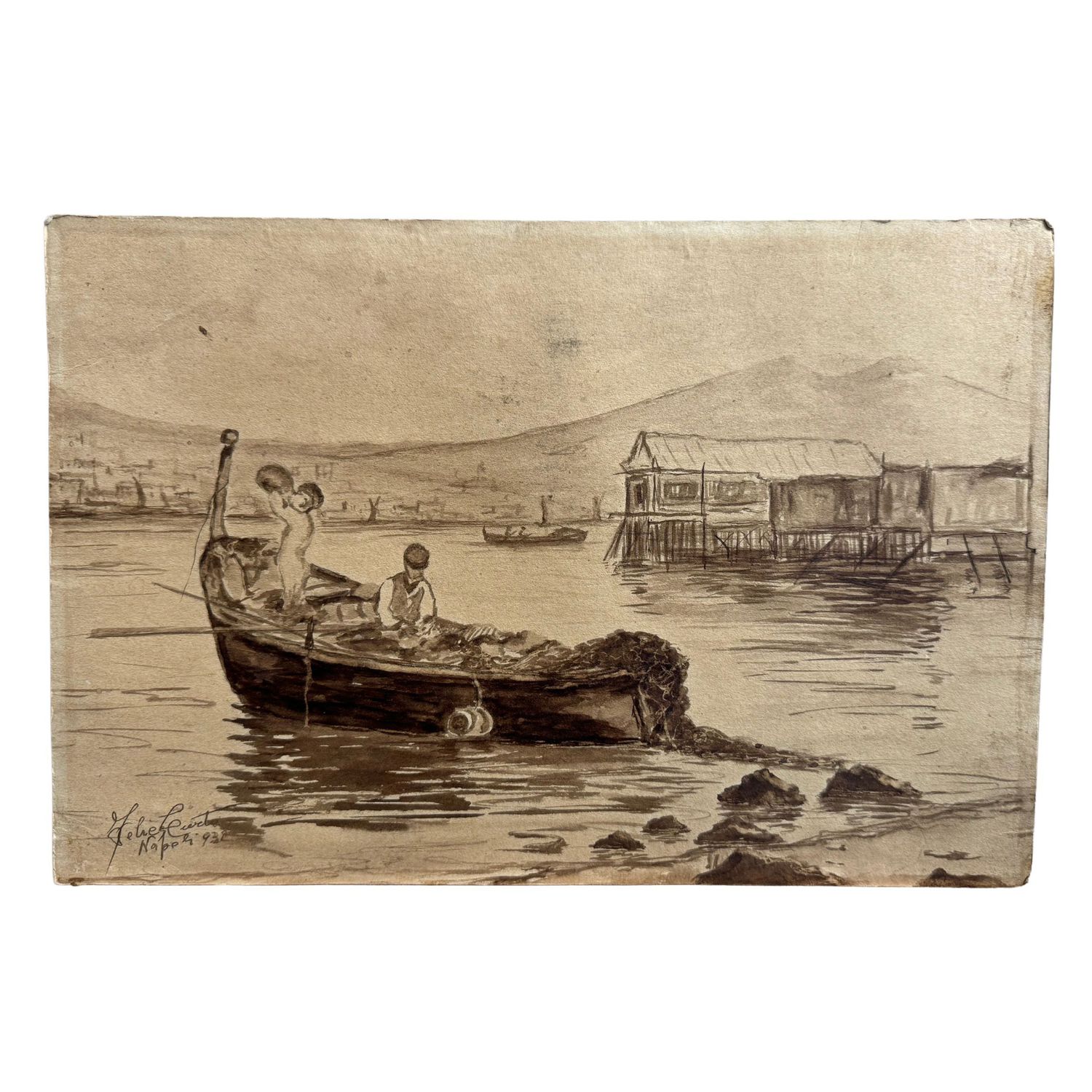 Fishermen in Naples - F. Curti