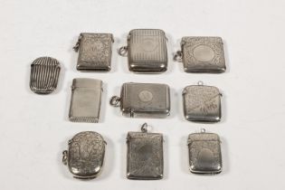 Collectie van tien diverse zwavelstokdoosjes, 19e en 20e eeuw,