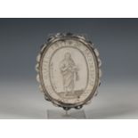 Ovale gilde plaquette, Broederschap van St. Jan Tot Gassel 1651 gedateerd,