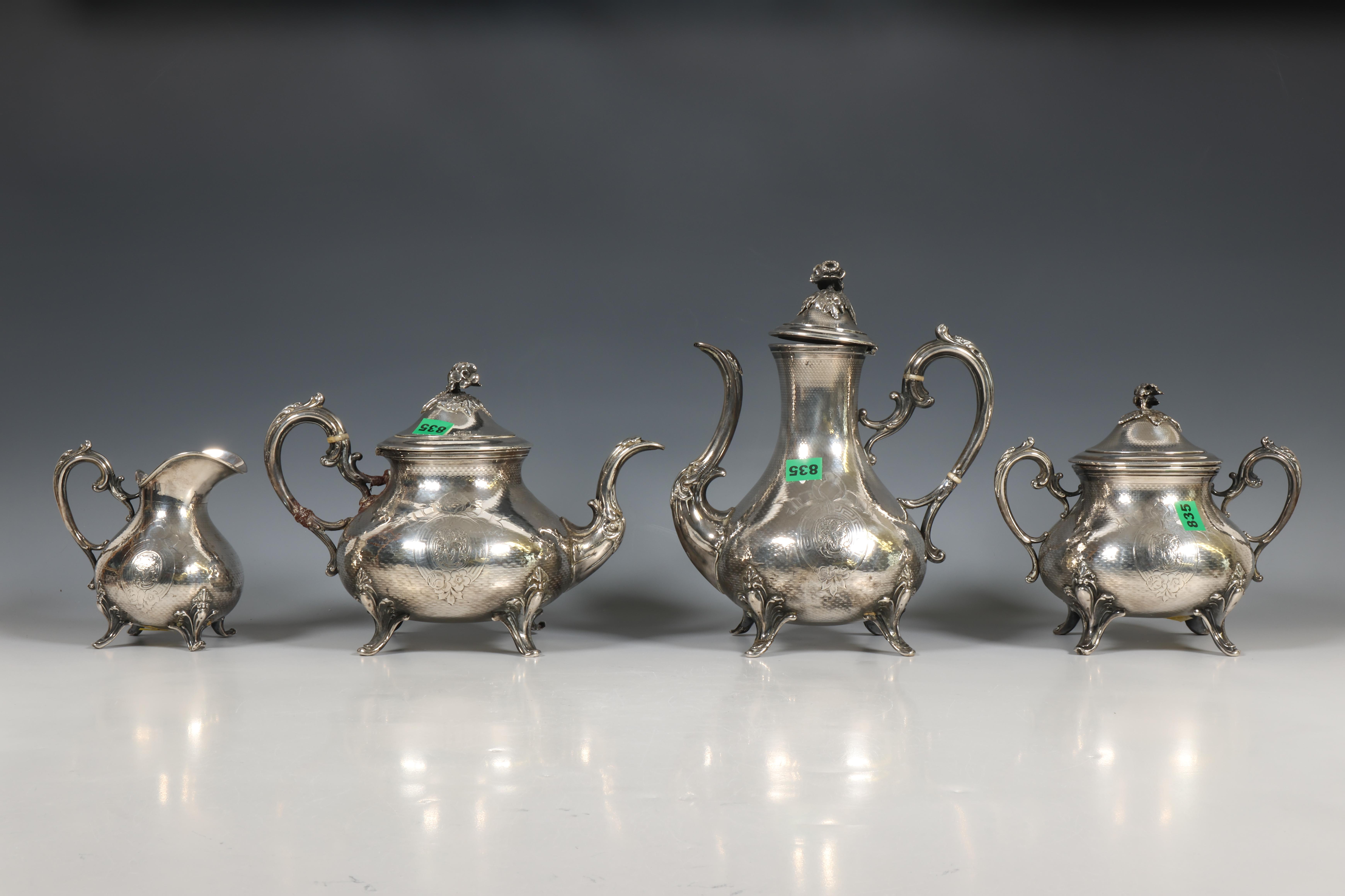 Frankrijk, vierdelig thee- en koffieservies, 19e eeuw, - Image 3 of 3