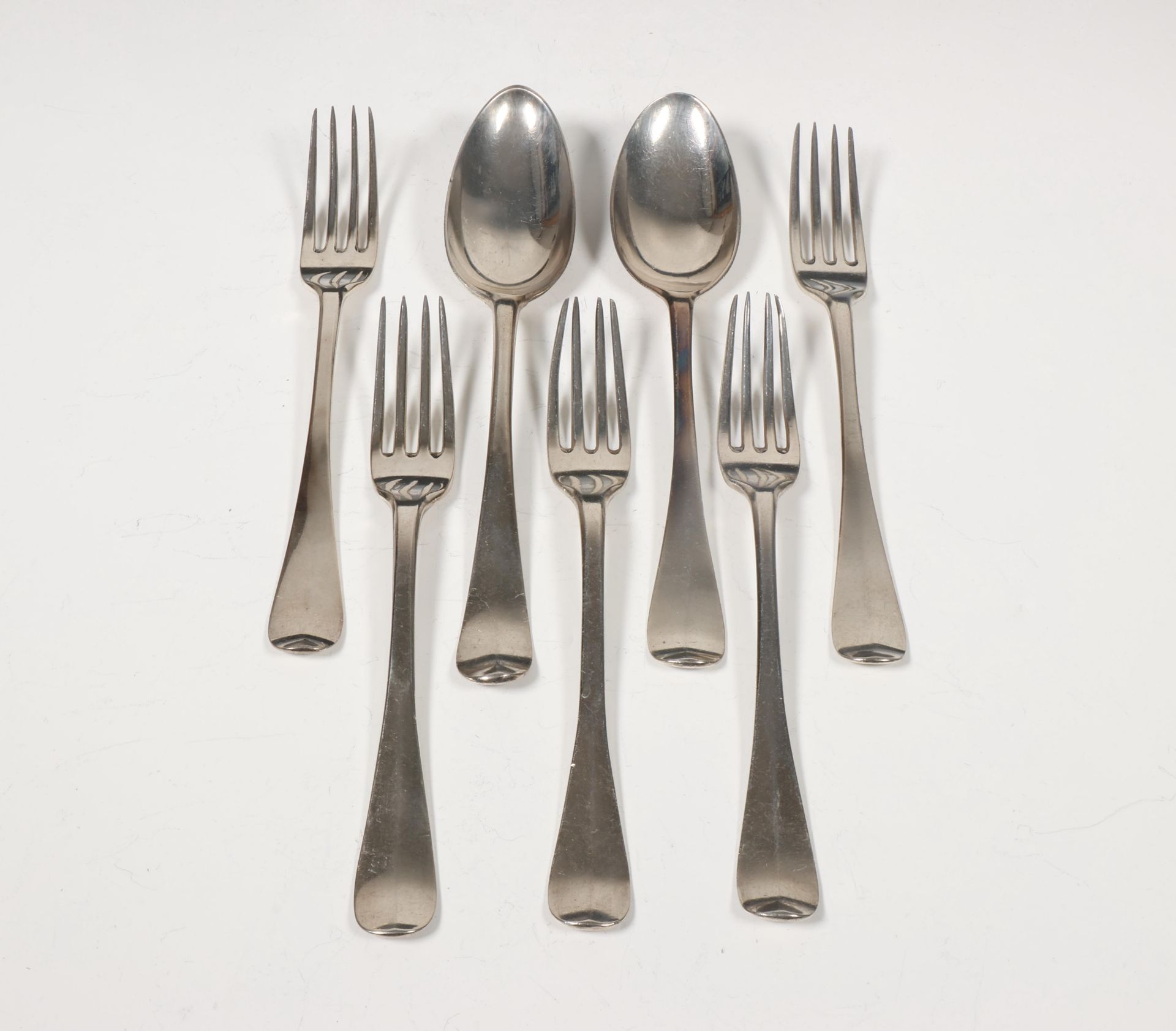 Set van vier vorken en een lepel, 18e eeuw,