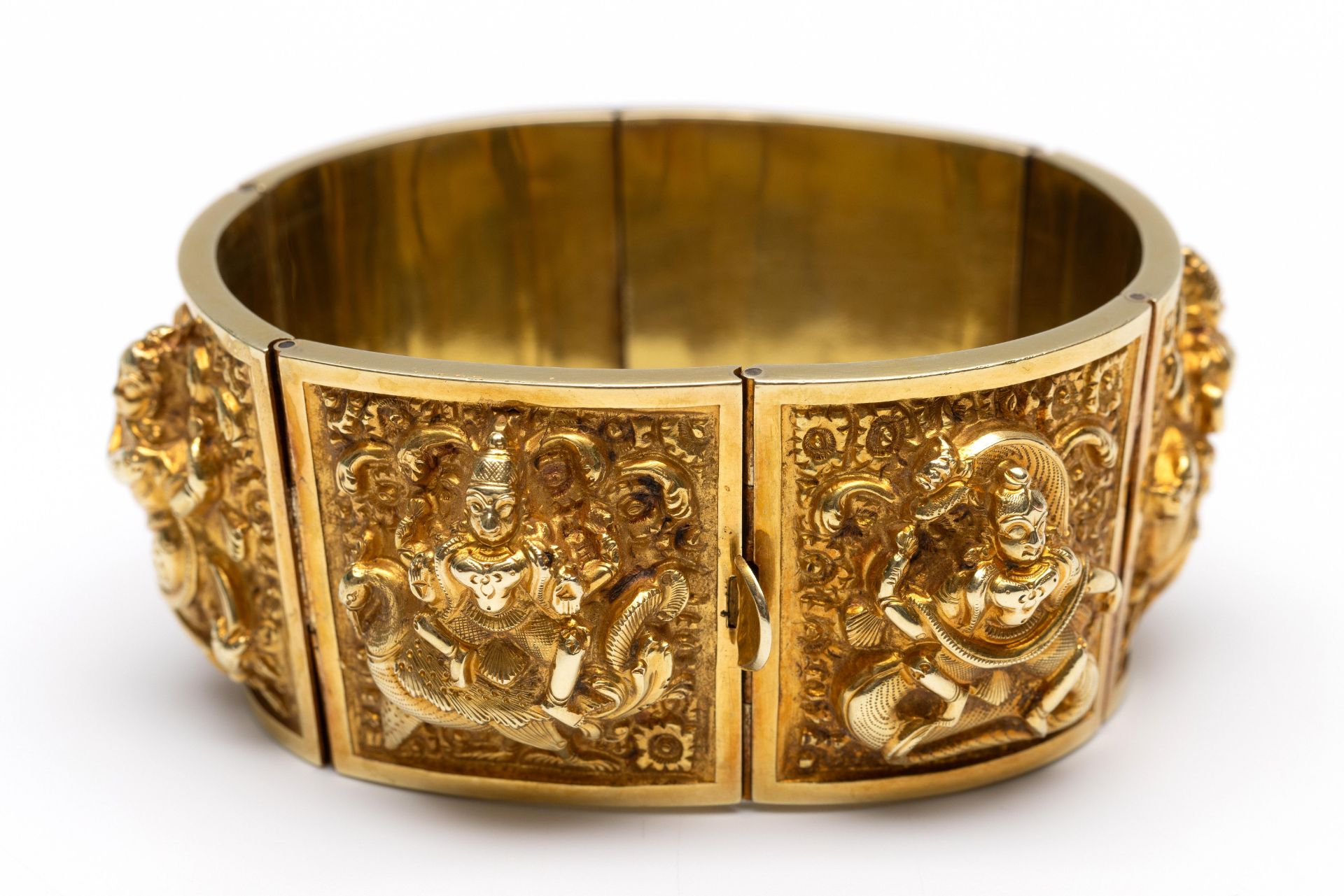 India, brede 14 kt. gouden conische armband - Bild 2 aus 3