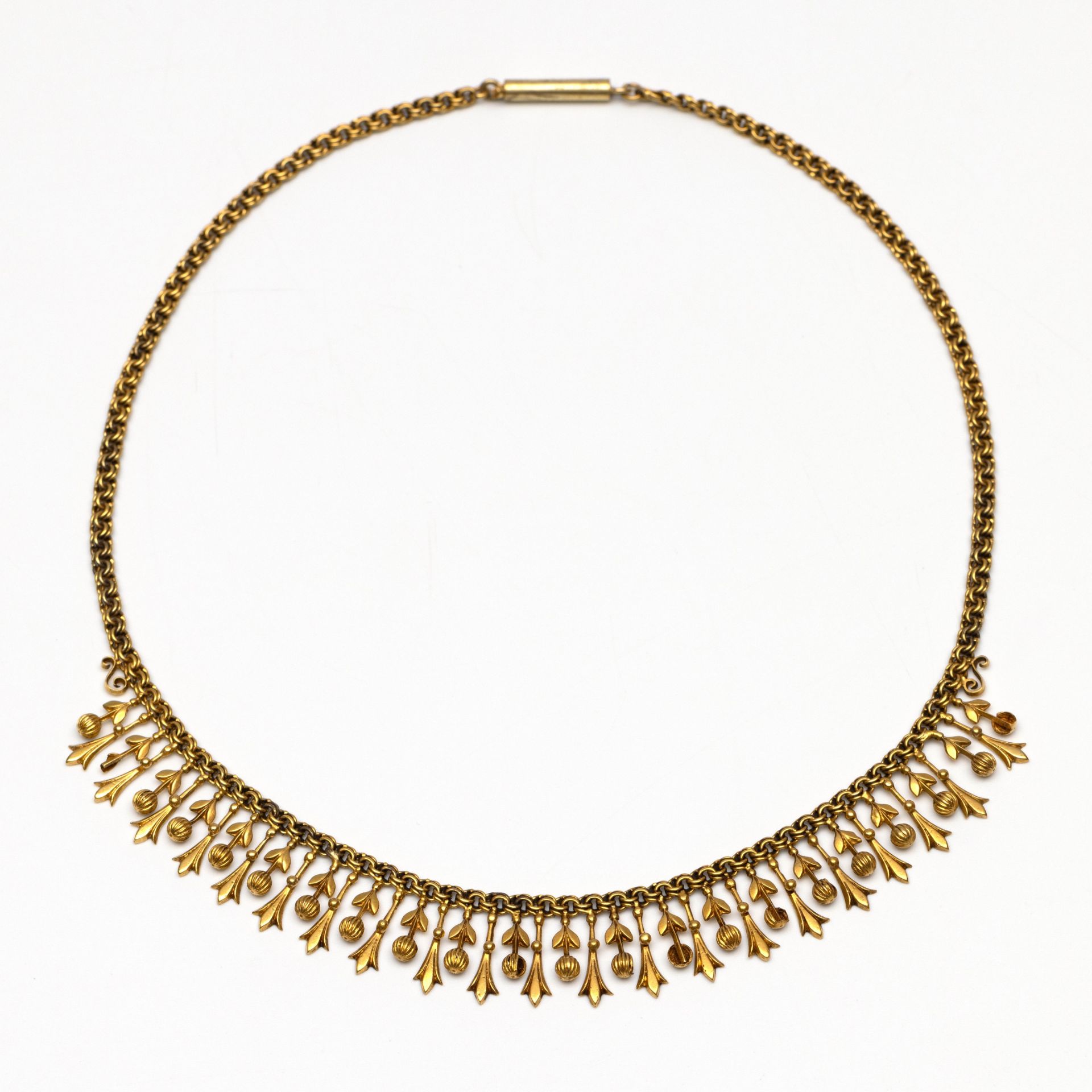 14 kt. Gouden festoencollier, ca 1900.