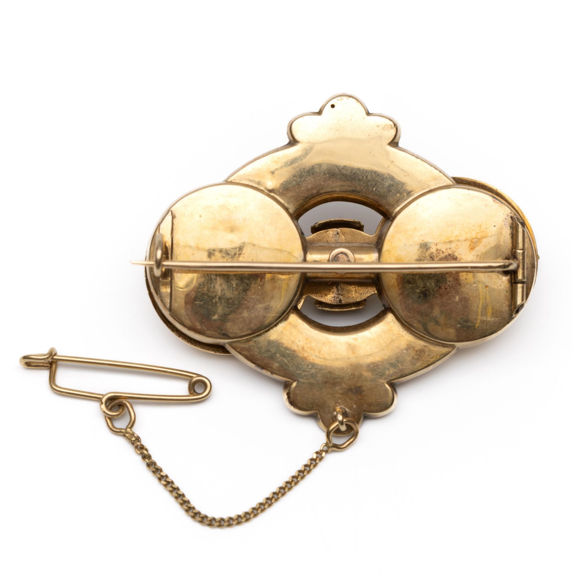 Beneden wettelijk gehalte gouden broche, 19e eeuw, - Image 3 of 3