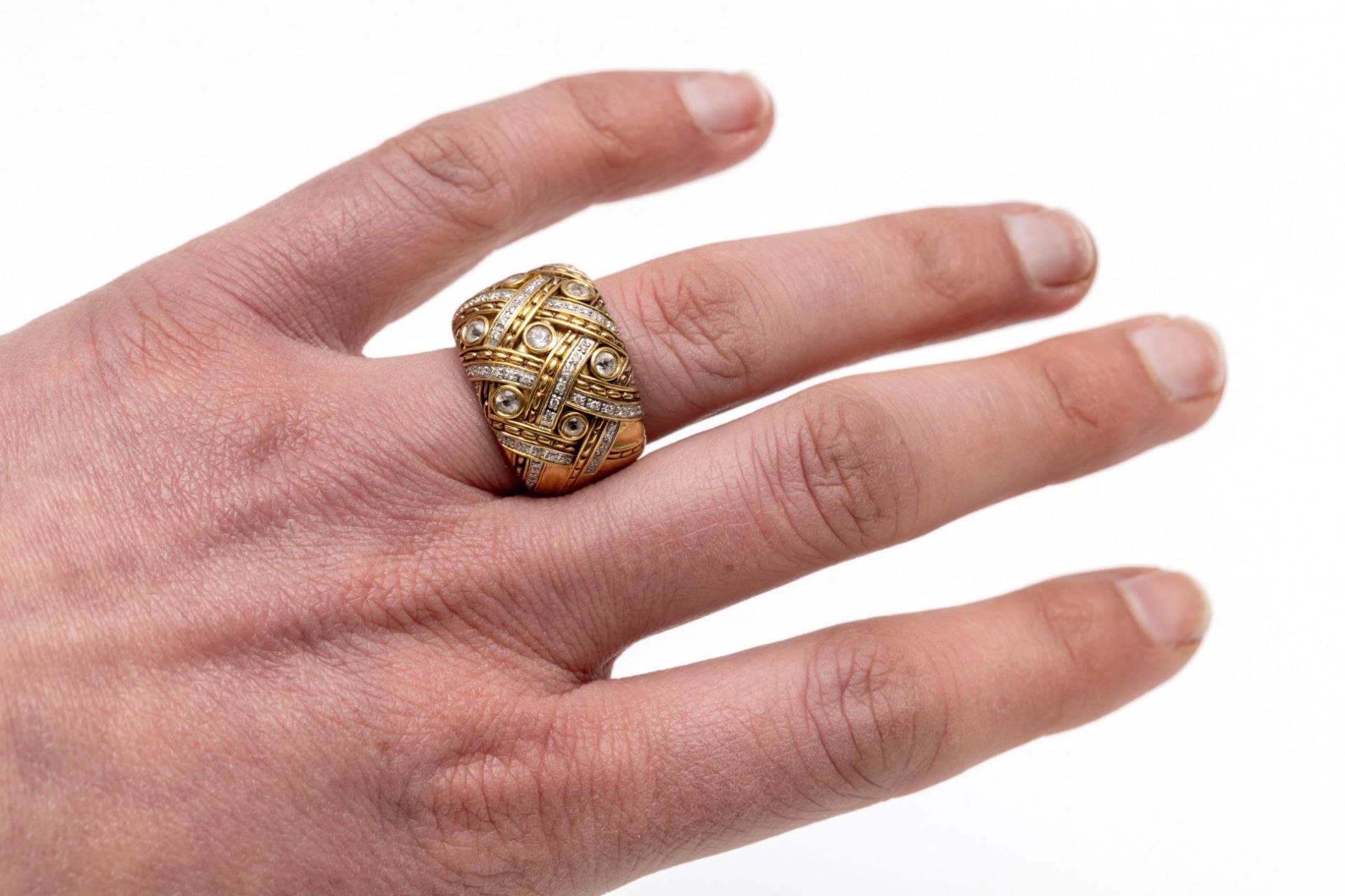 Gouden boule ring. - Image 3 of 3