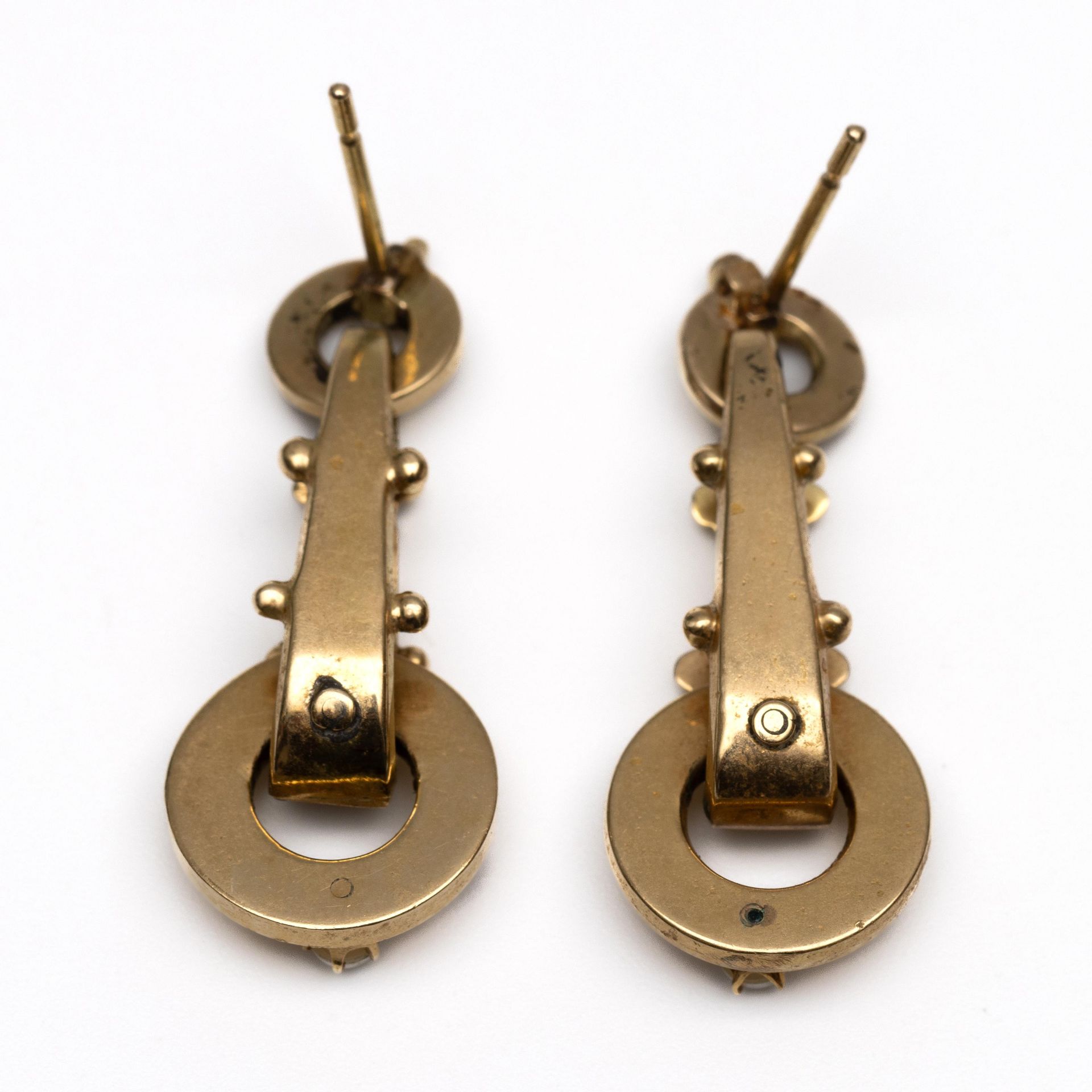 Gouden oorstekers, 19e eeuw. - Bild 2 aus 2