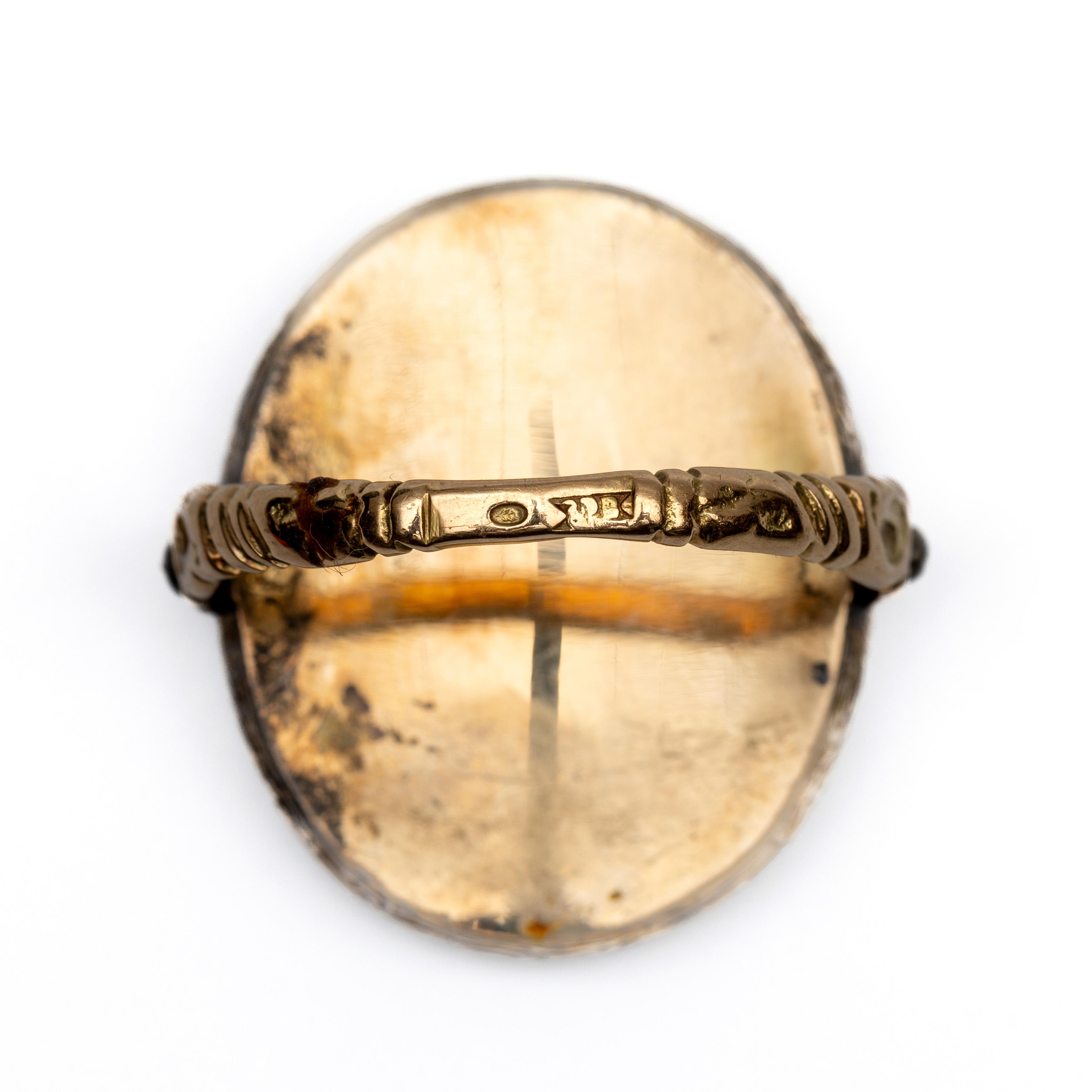 14 kt. Gouden ring, 19e eeuw. - Image 3 of 4