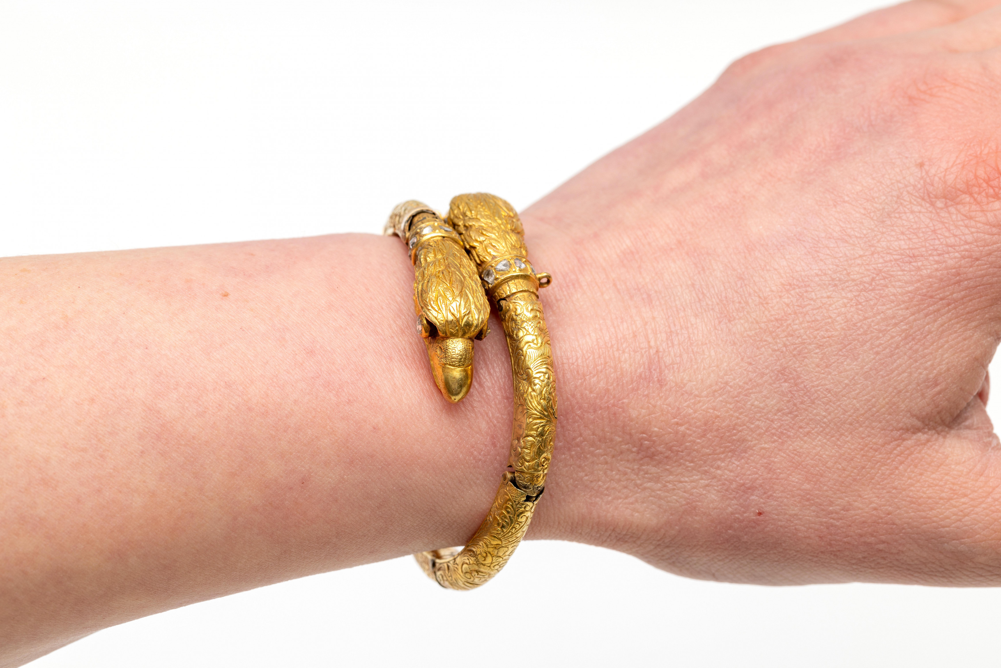 18 kt. Gouden spangarmband, 19e eeuw. - Image 2 of 4