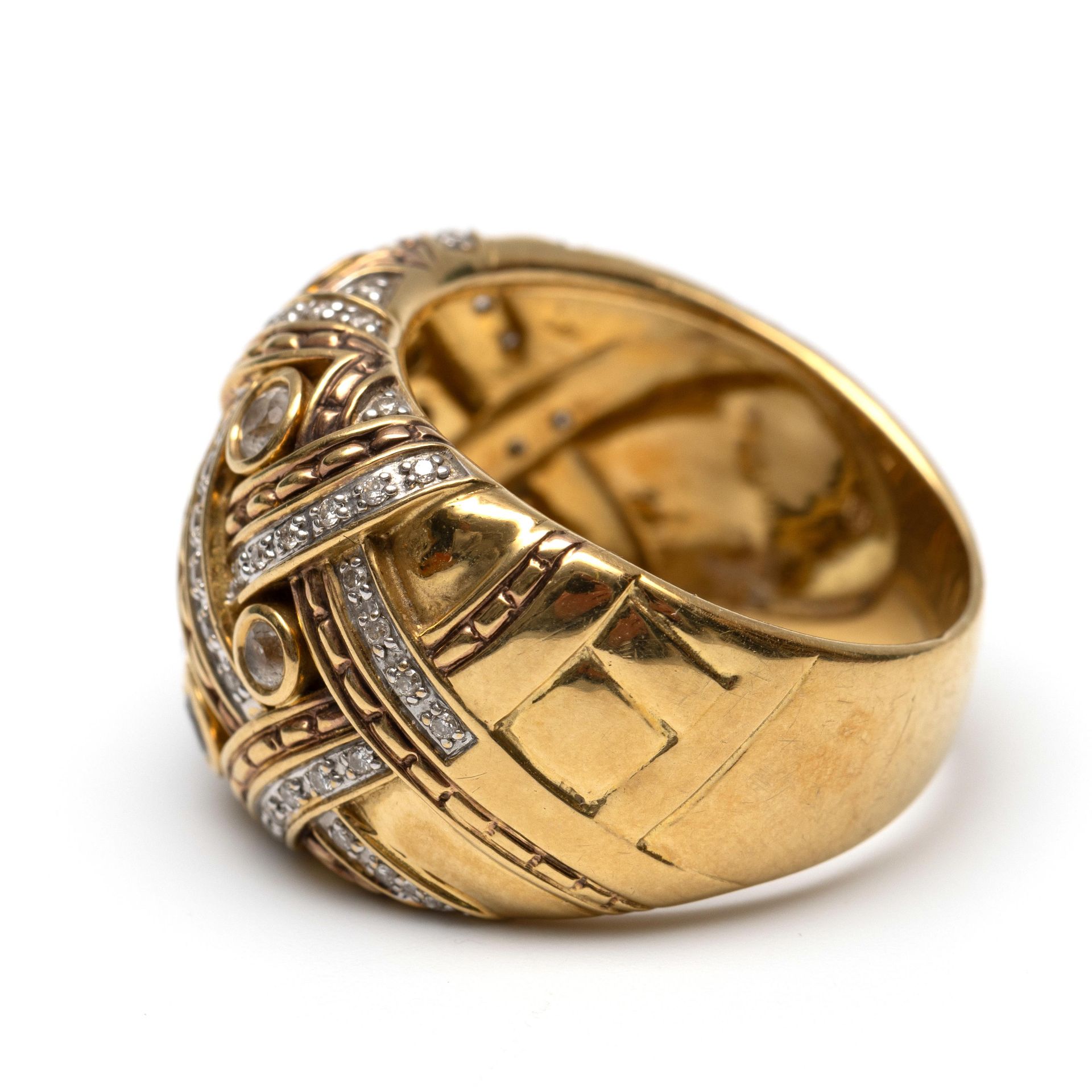 Gouden boule ring. - Image 2 of 3