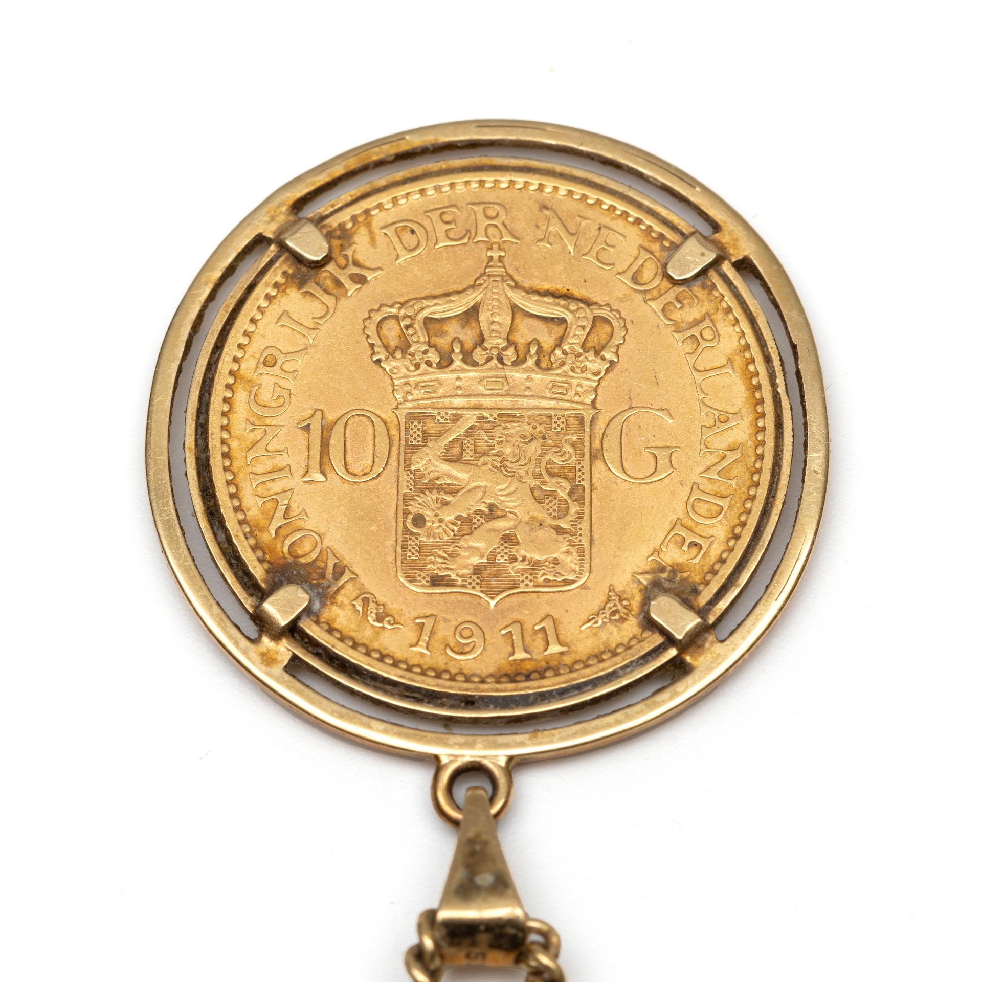 Gouden 10 gulden met Wilhelmina, 1911. - Image 2 of 2