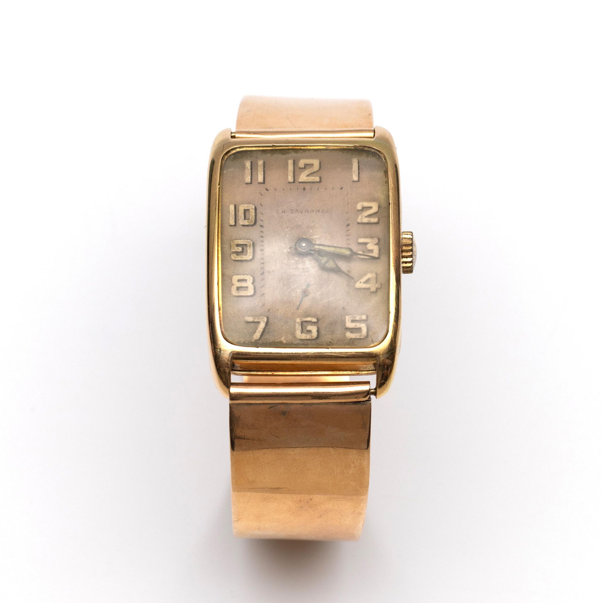 La Tavannes, 14 kt. gouden mechanisch heren polshorloge, Art Deco.