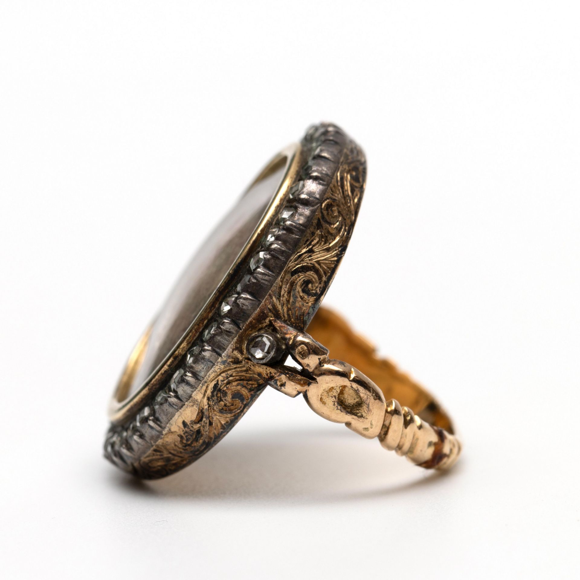 14 kt. Gouden ring, 19e eeuw. - Image 4 of 4